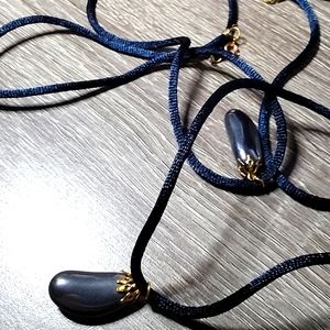 16 - Hematite Pendant on Cord necklace